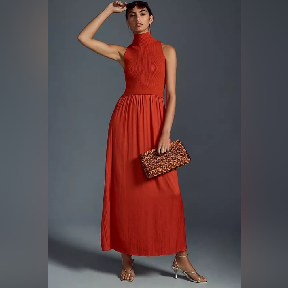 Anthropologie Sleeveless Twofer Maxi Dress